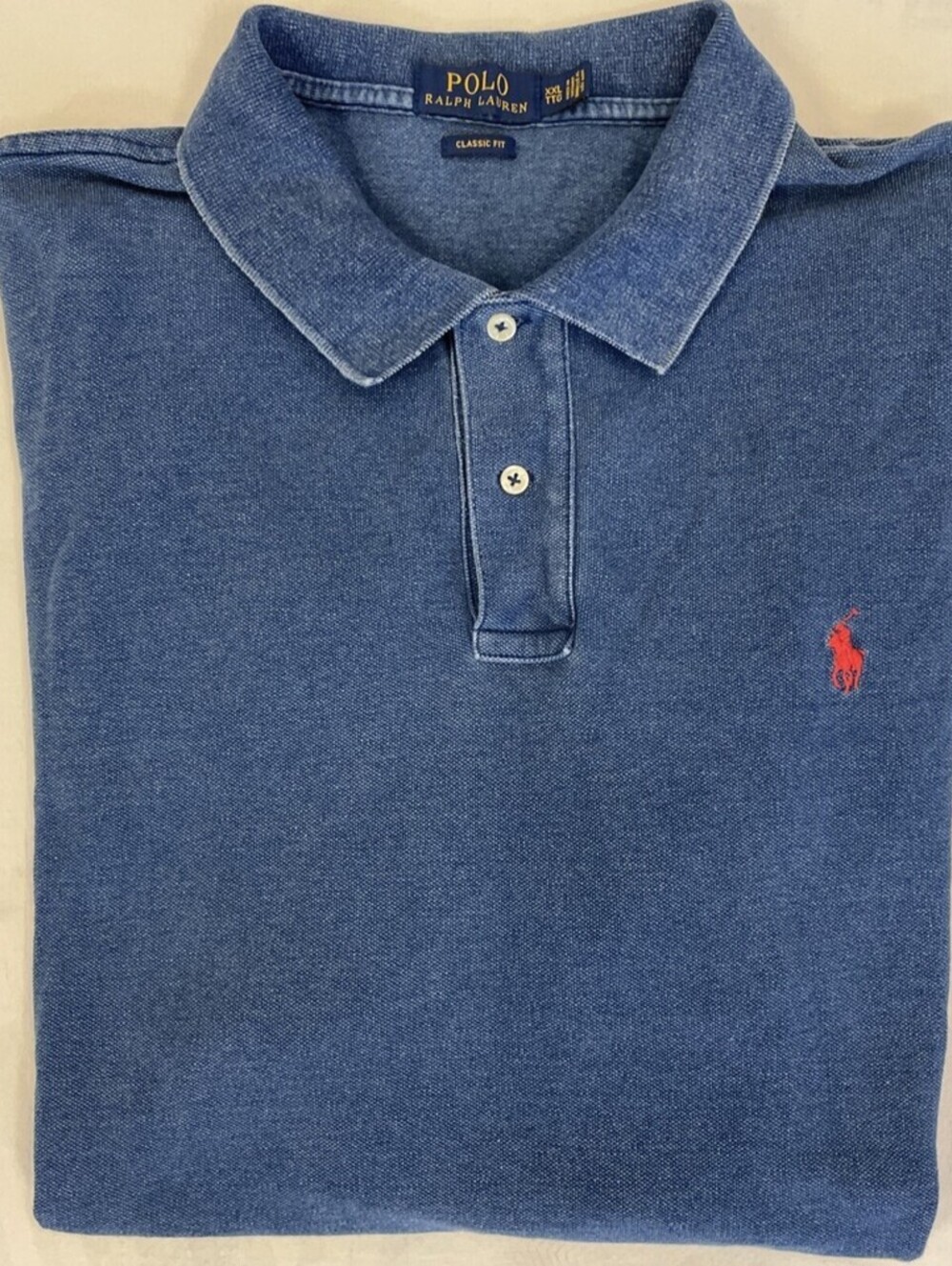 Polo Ralph Lauren Shirt Blue Mesh Red Pony XXL